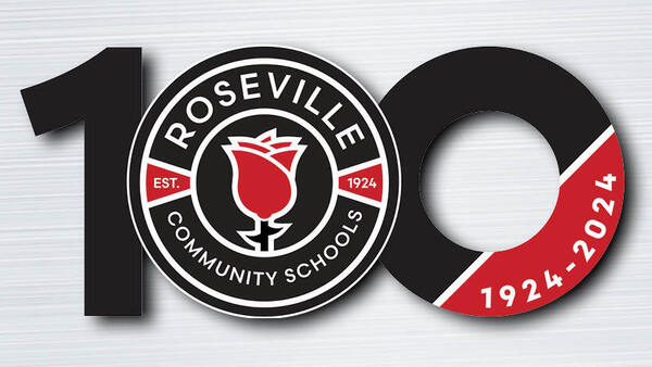 Roseville Community School’s 100-Year Anniversary Logo.