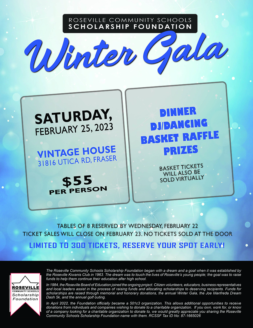 Flyer for the RCSSF Winter Gala